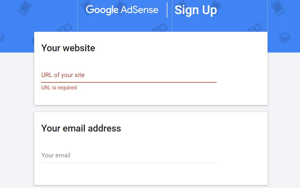 adsense sign up