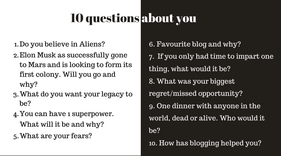 awesome blogger award questions