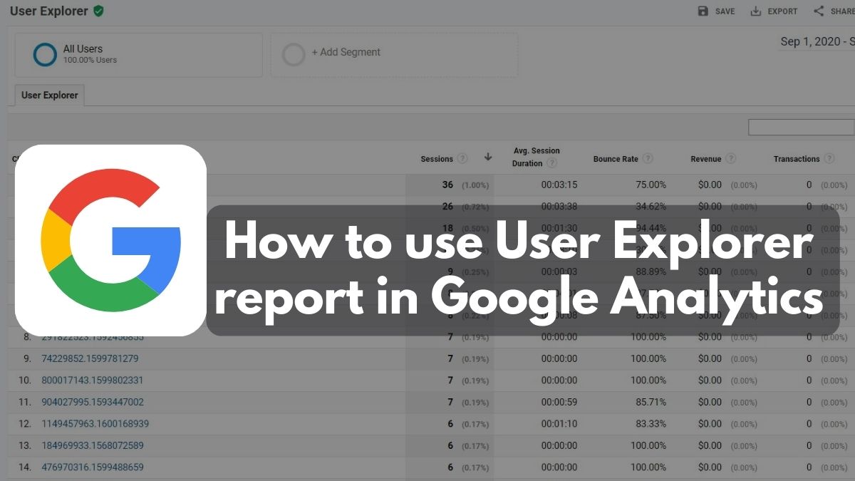 How to use user explorer in google analytics
